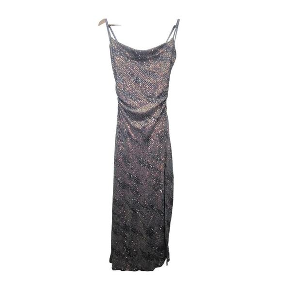 ASTR the Label Hollywood Sequin Midi Dress M Silver Pink Party - Picture 6 of 12